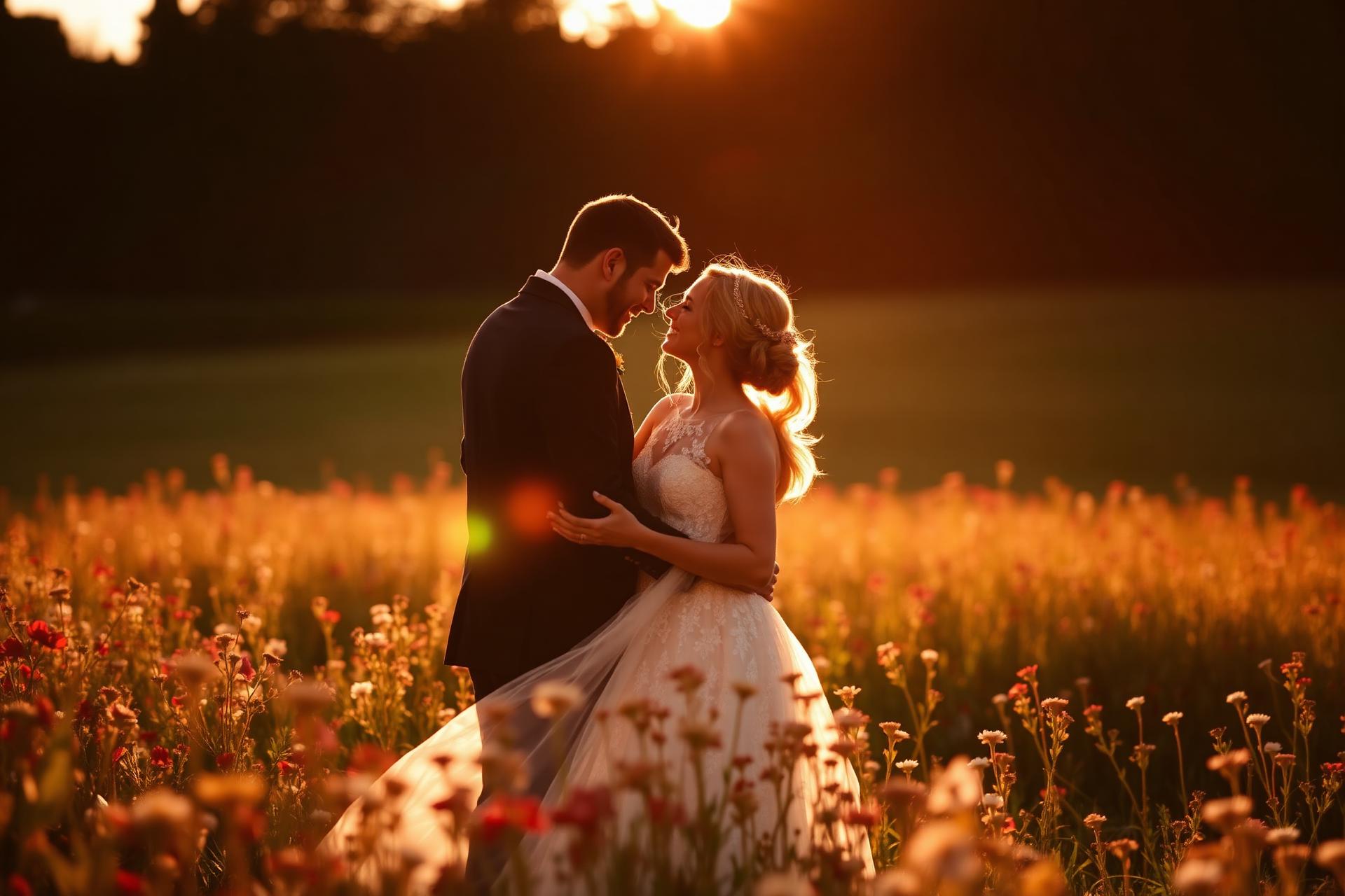 Pedro e Ana Luiza ao pôr do sol